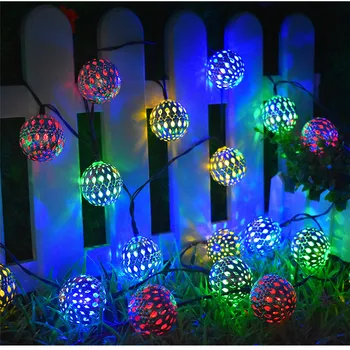 Led Sepistatud Rauast Maroko Kuld, Hõbe Ball Light String Aia Dekoratsioon Jõulud Laterna String Kerge Fairy Light Valgustus
