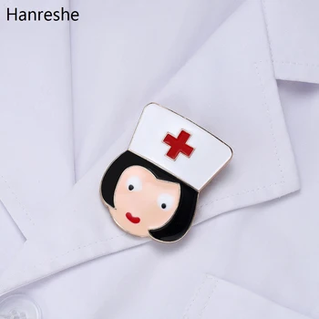 Cartoon Õde Portree Inimese Sõle Pin-Tsingi Sulam Emailiga Armas Meditsiinilised Nõelad Arsti Õde Rinnamikrofon Seljakott Pääsme Ehted