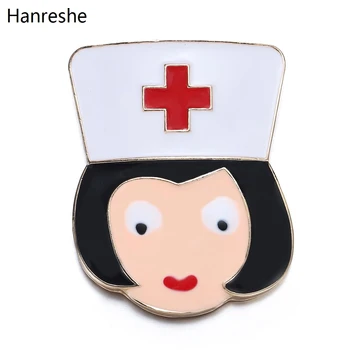 Cartoon Õde Portree Inimese Sõle Pin-Tsingi Sulam Emailiga Armas Meditsiinilised Nõelad Arsti Õde Rinnamikrofon Seljakott Pääsme Ehted