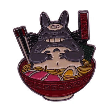Totoro Ramen Sõle Naabri Nuudlid Emailiga Pin-Jaapani Anime Toidu Märk