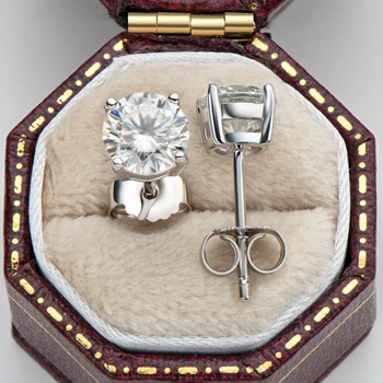 IOGOU Klassikaline 925 Sterling Hõbe, Teemant Kõrvarõngad Naistele 0.5 ct/1.0 ct D Värv Mossanite Teemant Kalliskivid Pulm Ehteid