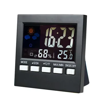 LCD Digitaalne Termomeeter Sise-Hygrometer Elektrooniline Temperatuuri-Niiskuse Mõõtja Kell ilmajaamas ADW889