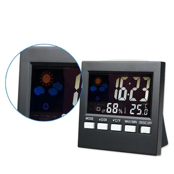 LCD Digitaalne Termomeeter Sise-Hygrometer Elektrooniline Temperatuuri-Niiskuse Mõõtja Kell ilmajaamas ADW889