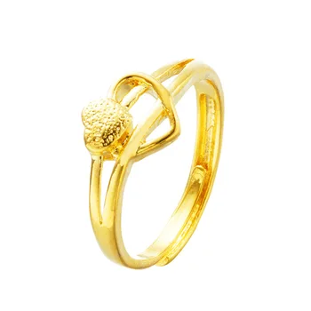 Väike kahe Armastust Paar Ringi Vintage Engagement Romantiline Peen Pulm Originaal 24K Kuld Värvi Ring Meeste ja Naiste Ehted