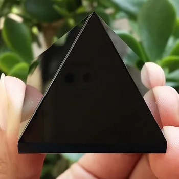 Naturaalne Must Obsidian Quartz Crystal Kingitus Home Decor Tervendav Püramiid Kristall Käsitöö Laos