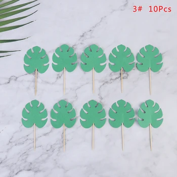 10tk Kilpkonn Leaf Koogikarpides Torukübar Cupcake Toppers Wild Baby Shower Kook Teenetemärgi