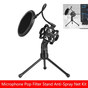 Mikrofon Pop Filter Omanik Kaasaskantav Desktop Statiivi Seista Anti-Spray Net Komplekt Koos Šokk Mount Saade Online Konverents