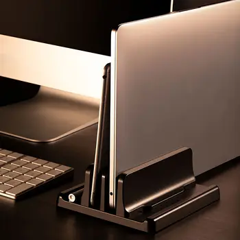 Reguleeritav Vertikaalne Sülearvuti Tablett Seista Raamaturiiul Suporte Sülearvuti Alumiinium Konsool, Dual Sülearvuti Laud Omanik Tugi