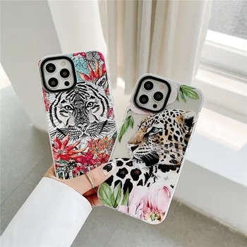 Kuningas džungel tiiger leopard läbipaistev Telefon case iPhone MiNi 12 11 Pro MAX X XS XR 7 8 plus SE20 pehmest silikoonist kate