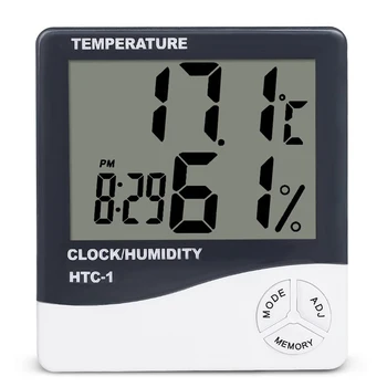 Täpne Digitaalne Sise Termomeeter Hygrometer HTC-1 AAA Akuga Temperatuur Niiskus Arvesti Kella Koju