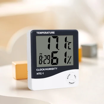 Täpne Digitaalne Sise Termomeeter Hygrometer HTC-1 AAA Akuga Temperatuur Niiskus Arvesti Kella Koju
