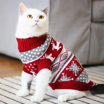 Kass Koera Kampsun Pullover Talveks Väike Chihuahua Yorkies Kutsikas Jõulud Jope Pet Riided