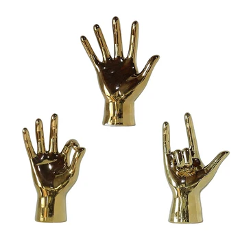Kuldne Vaik Käe Liigutusega Laua Kujud Sõrme Skulptuur Decor - eest elutuba, Magamistuba Office Lauaarvutid
