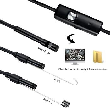 Endoscope Kaamera 7MM 3 in 1 Micro-USB-Mini Veekindel Videokaamera 6 LED Borescope Kontrolli Kaamera, Android Loptop