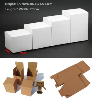 50tk Multi-suurused Kraft Must Valge pappkarpidesse Kokkuklapitavad Lihtne Käsitöö Seep Box Väike Jõupaber Pakkimine kinkekarbis