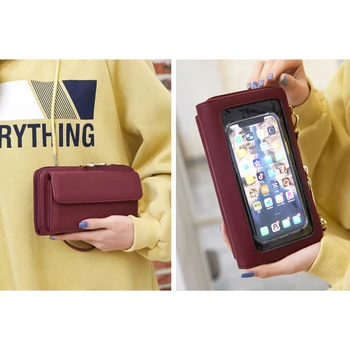 RFID Touchable Telefoni Tasku Brändi Disainer Naiste õlakott PU Nahk Daamid Väike Crossbody Kotid Naine Klapp, Sidur Rahakott