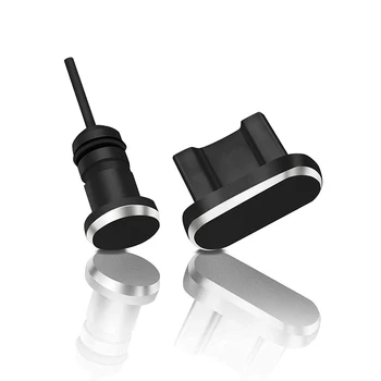 2TK Metallist Laadimine Sadamas +3.5 mm Kõrvaklappide Porti Tolmu Pistiku Asendamine Android, iPhone Tüüp-C Mobiilne Telefon