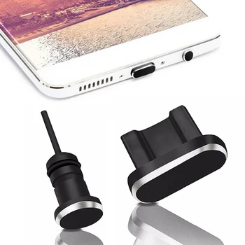 2TK Metallist Laadimine Sadamas +3.5 mm Kõrvaklappide Porti Tolmu Pistiku Asendamine Android, iPhone Tüüp-C Mobiilne Telefon