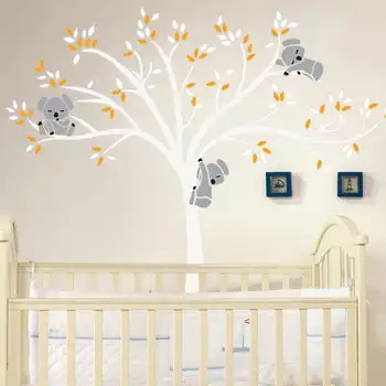 Liiga Suur Koalas Puu PVC Seina Kleebis Lapsed Tuba Decor - Baby Lasteaed Seina Kleebised