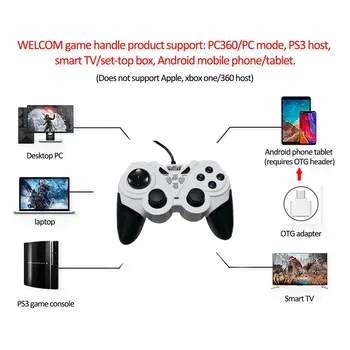 USB-Juhtmega Vibratsiooni Mäng Pad PC Töötleja Juhtnuppu Android Must Gamepad Joypad Telefoni Arvuti Win/xp/ PS3 TV