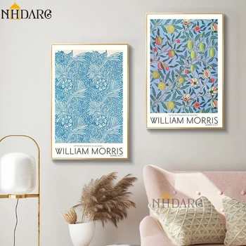 William Morris Värvikas Taime Lehed Lõuend Print Maali Poster Kaasaegseid Ameerika Stiilis Seina, Pilt Kunst Elutuba Home Decor