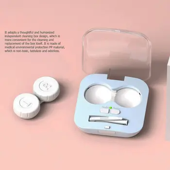 WOENFEL Kontakt Lens Case Kaasaskantavad Automaatne Steriliseerimine Cleaner Kasti Kosmeetika Kontakt Kasti Ultraheli, Prillid Puhastus Masin