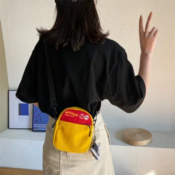 Mood Lõuend Crossbody Kotid Naistele 2021 Juhuslik Väike õlakott Käekott Tõmblukk Õpilased Mini Messenger Bag Kotis Klapp