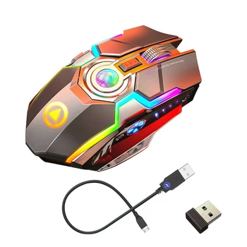 A5 RGB Streamer Mini Hiir Juhtmeta Hiir, USB Laetav Mäng Silent Laser Optiline 2.4 GHz Mängu Sülearvuti Ergonoomiline Disain