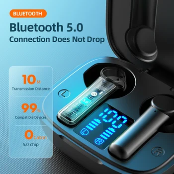 2021 Uus Tws 5.0 Bluetooth Kõrvaklapid Led Juhtmeta Kõrvaklapid Mini Veekindel Sport Earbuds Touch Control 9D Hifi Stereo-Peakomplekti