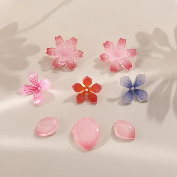 Antiik faux kuum kahaneb, cherry blossom kroonlehed lillad yang hydrangea lill DIY käsi karvane ehted kõrvarõngas tarvikud materjal
