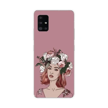 85AA Kunsti Tüdruk Pehmest Silikoonist Tpü Kate telefoni puhul Samsungi Galaxy A31 A41 A51 A71 A40 2019 Juhul