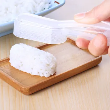 Valge Plastikust Nigiri Sushi Hallituse Kaasaskantavad käsiajamiga Rice Ball Maker Tegemise Vahendid Lihtne Sushi Komplekt Köök Vidinaid Vahendid 16x2.8x1.7cm,1TK