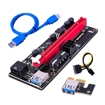 PCI-E Ärkaja Juhatuse 1X kuni 16X GPU Extender Ärkaja Kaart PCI-E USB 3.0 GPU Kaardi Adapter SATA 15 pin to 6pin Liides PCIE Adapter
