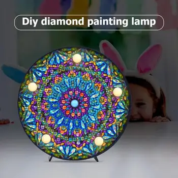 DIY Mandala Diamond Maali Kerge Tikandid Täis Erilist Puurida LED Lamp