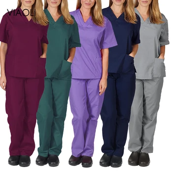 Mugav/kerge suvine hooldus määrata erinevaid värve on olemas tahke värve (tops + püksid) tasku laboris riided