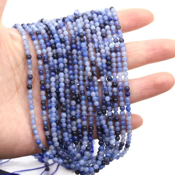 Sinine Aventurine Beads Natural Stone Energia Ring Helmed 2 3 4 MM, Vali Suurus Ehete Tegemise DIY Käevõru, Kaelakee Tarvikud