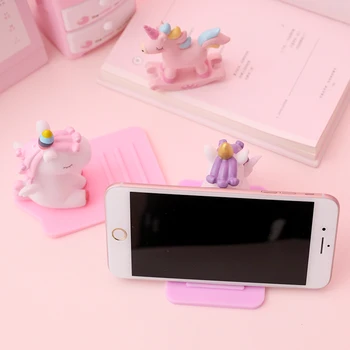 Disney originaal mobiiltelefoni stand roosa tüdruk süda desktop reguleeritav mobiiltelefoni stand loominguline ükssarvik live broadcast seista