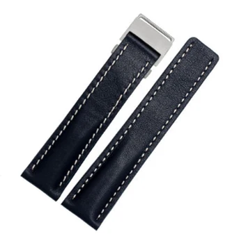 22mm 24mm real Leather Ehtne Watch Band Watchband Kasutuselevõtu Pannal Pandla jaoks Breitling Rihm Superocean Héritage