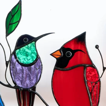 Mitmevärviline Birds on a Wire Klaas Windows Rippuvad Kaunistused Arylic Lind Suncatcher Aken, Tapeedid Home Decor Emade Päev Kingitus