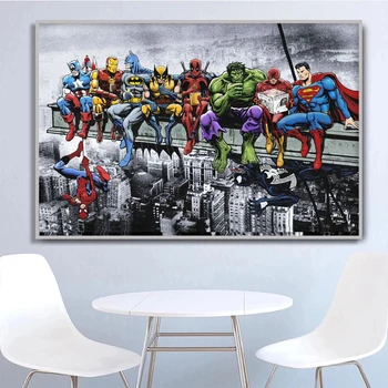 Marvel on Avengers Superkangelane Lõuendile Maali Hulk Kapten Ameerika Superman Plakat Laste toas seina art pilt kodus deco Rmur