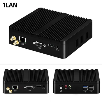 YCSD Fanless Mini PC Dual LAN Celeron J2900 J1900 WIFI USB Desktop Micro Htpc Nuc Ps Mini Arvuti 2*Gigabit LAN, Windows 7-10