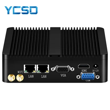 YCSD Fanless Mini PC Dual LAN Celeron J2900 J1900 WIFI USB Desktop Micro Htpc Nuc Ps Mini Arvuti 2*Gigabit LAN, Windows 7-10