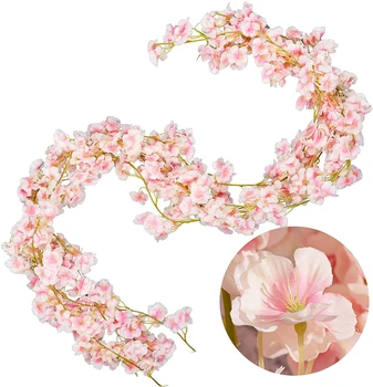Kunstlik Cherry Blossom Vanik Silk Õie Viinapuu 5.9 jalga Faux Lill String Võltsitud Õied Rippuvad Vanik Kodu Pulm Teenetemärgid
