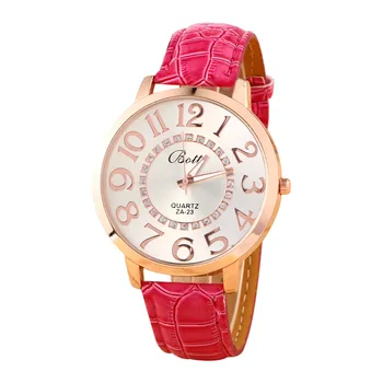 Luksus Vaadata Naiste Nahast Lihtne Mood Trükitud Rihm Koos Suure Digitaalse Ring Dial Daamid Quartz Watch dames horloge kuum #10