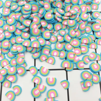 50g 10mm Sinine Vikerkaar Kuum Savi Viilud Polymer Clay Sprinkles jaoks Käsitöö Tegemise Scrapbooking Telefon Deco DIY Lima Täitmine