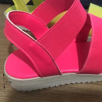Suvel Naiste Sandaalid Mood Avatud Varvas Korter Platvorm Vabaaja Jalatsid Candy Värvi Naiste Jalatsid Pluss Suurus Kummipaelaga Sandaalid