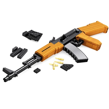 AUSINI 22706 Sõjalise Seeria AK-47 ründe vintpüss Mudel ehitusplokid komplekt Classic relv haridus Mänguasjad lastele
