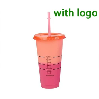 700ml Värvi Muuta Tass Kohvi Kruus Kaanega Logoga Õled Cup Korduvkasutatavad Tassi Plastikust Trummel Matt Viimistlus Kohvi Kruus Drinkware