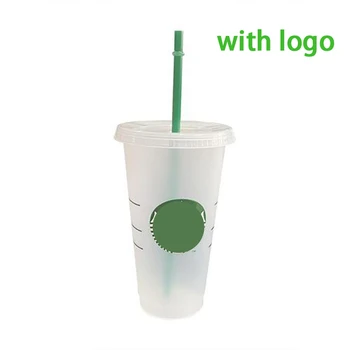 700ml Värvi Muuta Tass Kohvi Kruus Kaanega Logoga Õled Cup Korduvkasutatavad Tassi Plastikust Trummel Matt Viimistlus Kohvi Kruus Drinkware