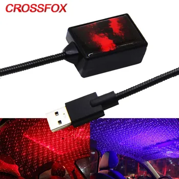CROSSFOX Auto Interjöör Pöörleva Kerge tähistaeva LED Projektori Lamp Auto USB Meeleolu Laser Atmosfääri Öösel Tuled Reguleeritav